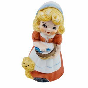 Vintage Jasco Merri Bells Girl Bell Figurine Cat